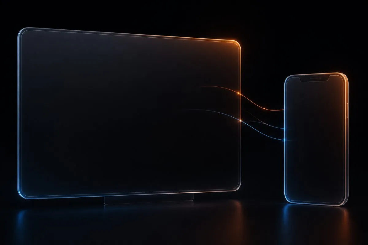 Abstract composition suggesting web and mobile software